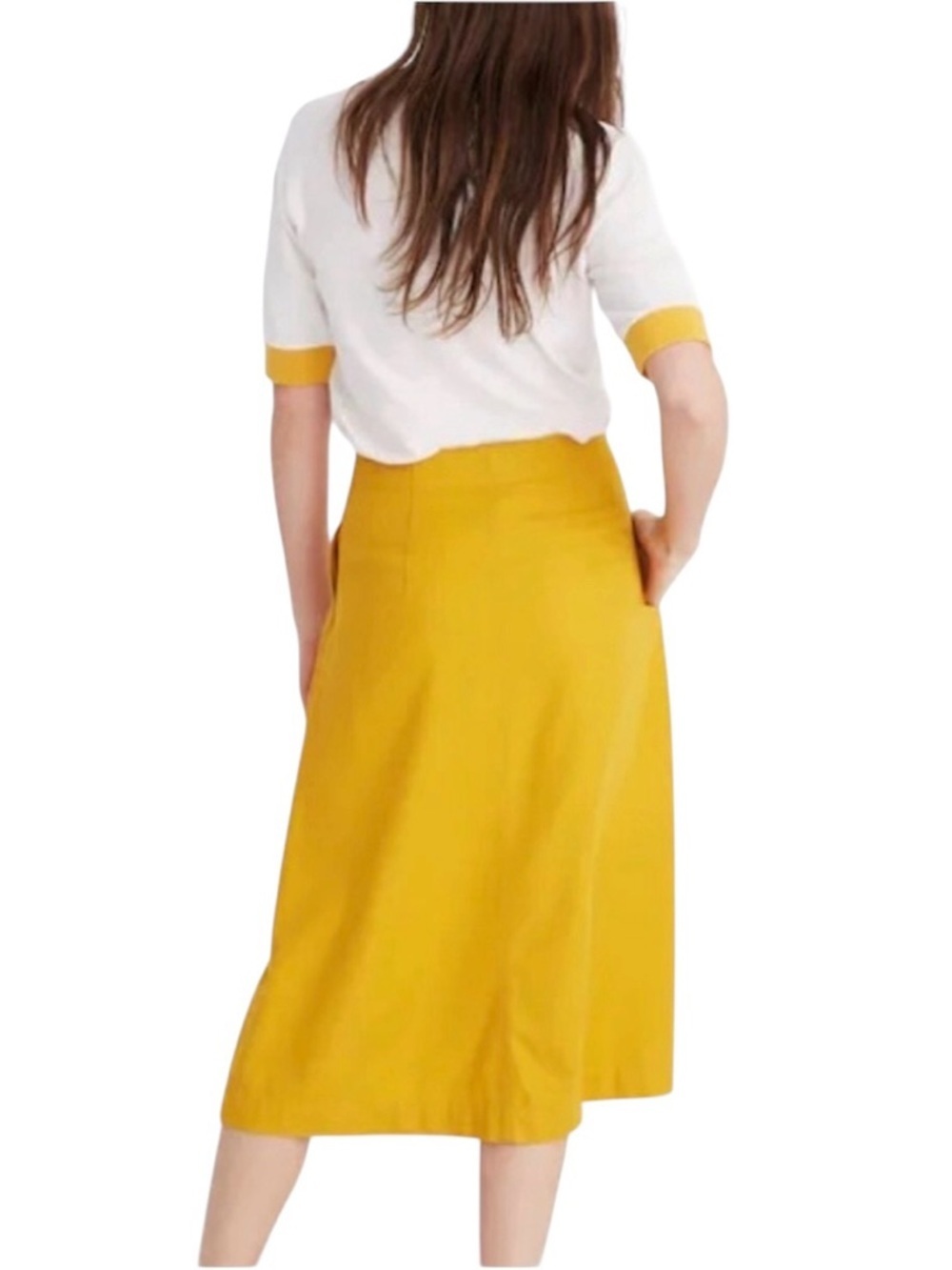 Madewell Patio Button-Front Swingy Midi Skirt in Tungsten Glow Size 8 #2142 - Picture 2 of 7